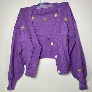 Cardigan & Tube Top Set